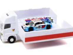 Audi R8 LMS GT3 evo II #30 James Yu "Uno Racing Team" "Macau GT Cup - FIA GT World Cup" (2024) with Plastic Transporter Packaging and Collectible Tarmac Cards "Hobby64" Series 1/64 Diecast Model Car by Tarmac Works
