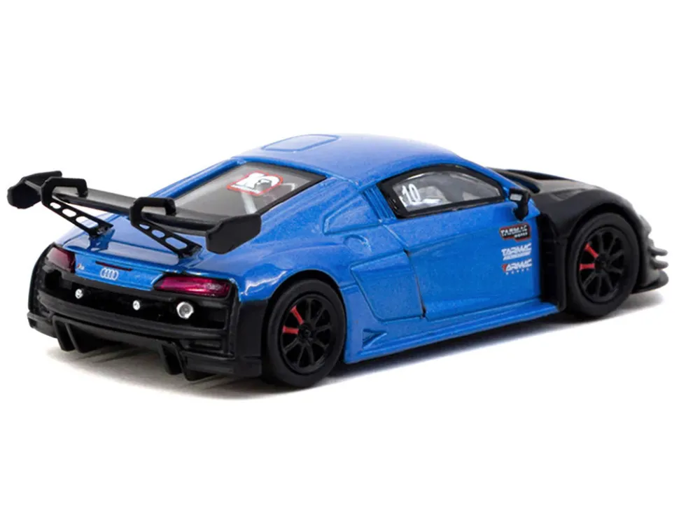 Audi R8 LMS GT3 evo II #10 "Tarmac Works 10th Anniversary" Blue Metallic and Matt Black "Hobby64" Series 1/64 Diecast Model Car by Tarmac Works