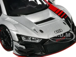 Audi R8 LMS GT3 Silver Metallic with Graphics GT Racing Series 1/24 Diecast Model Car Motormax 73788sil