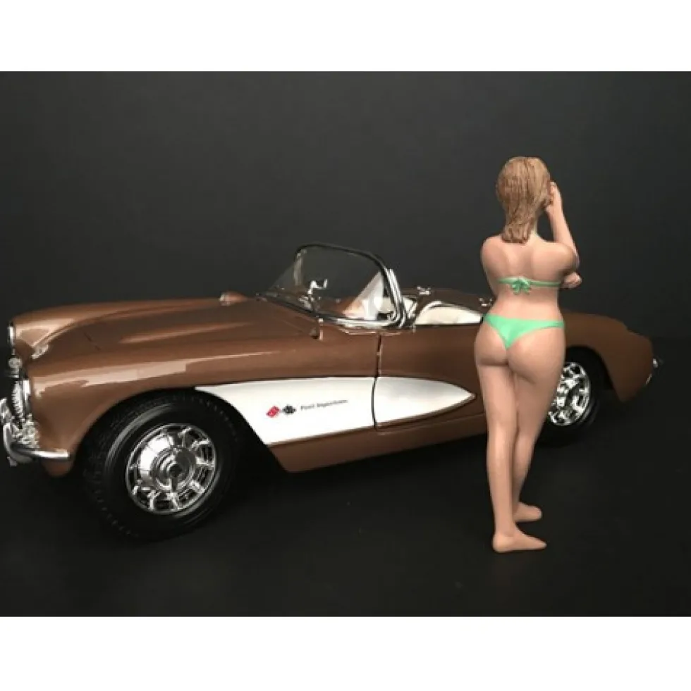 August Bikini Calendar Girl Figurine 1/24 Scale Models American Diorama 38272