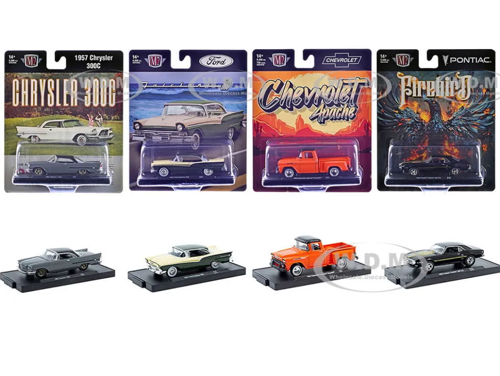 Auto-Drivers Set of 4 pieces in Blister Packs Release 130 Limited Edition to 9600 pieces Worldwide 1/64 Diecast Model Cars by M2 Machines