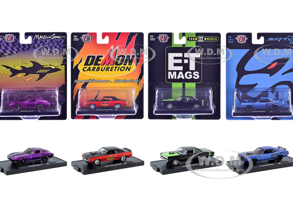 Auto-Drivers Set of 4 pieces in Blister Packs Release 128 Limited Edition to 9600 pieces Worldwide 1/64 Diecast Model Cars by M2 Machines