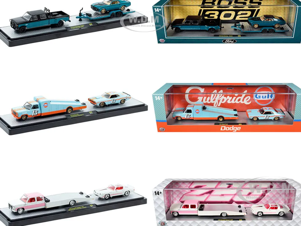 Auto Haulers Set of 3 Trucks Release 99 Limited Edition to 7600 pieces Worldwide 1/64 Diecast Models by M2 Machines