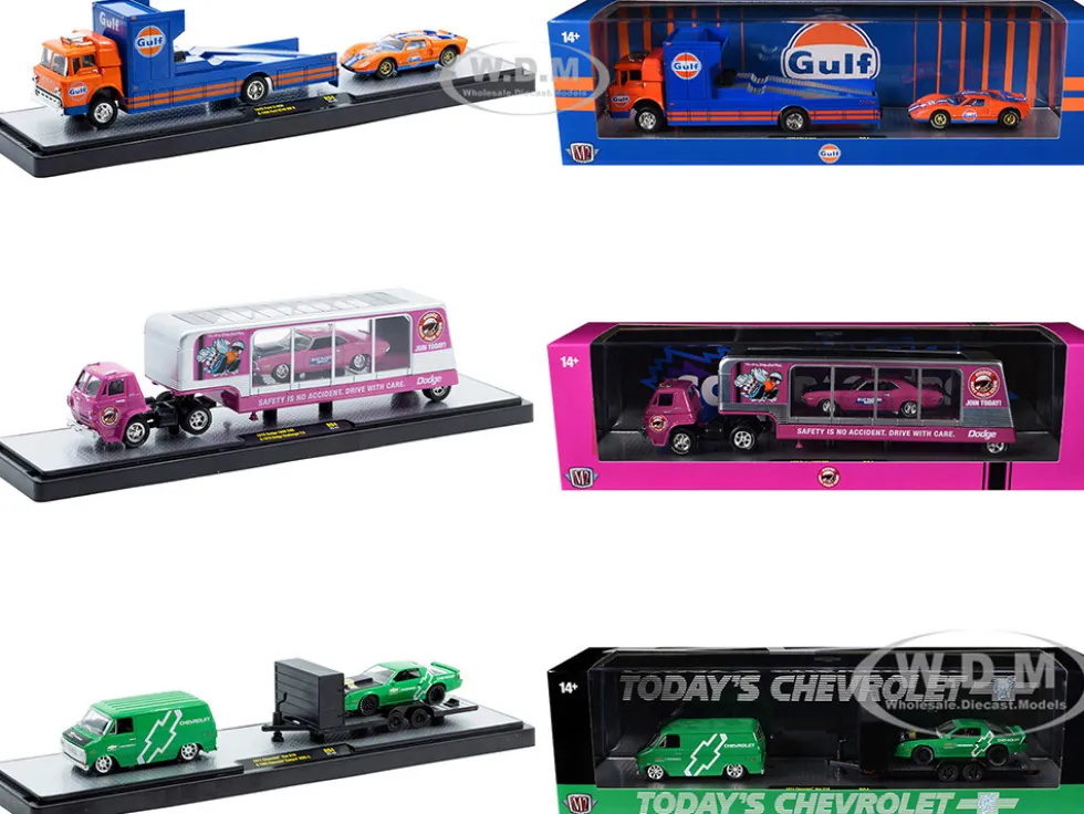 Auto Haulers Set of 3 Trucks Release 94 Limited Edition to 6000 pieces Worldwide 1/64 Diecast Models by M2 Machines