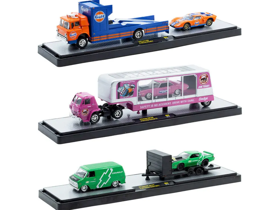 Auto Haulers Set of 3 Trucks Release 94 Limited Edition to 6000 pieces Worldwide 1/64 Diecast Models by M2 Machines