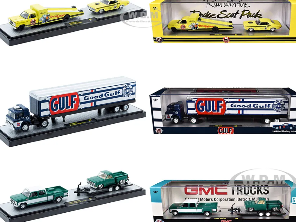 Auto Haulers Set of 3 Trucks Release 88 Limited Edition to 9600 pieces Worldwide 1/64 Diecast Models by M2 Machines