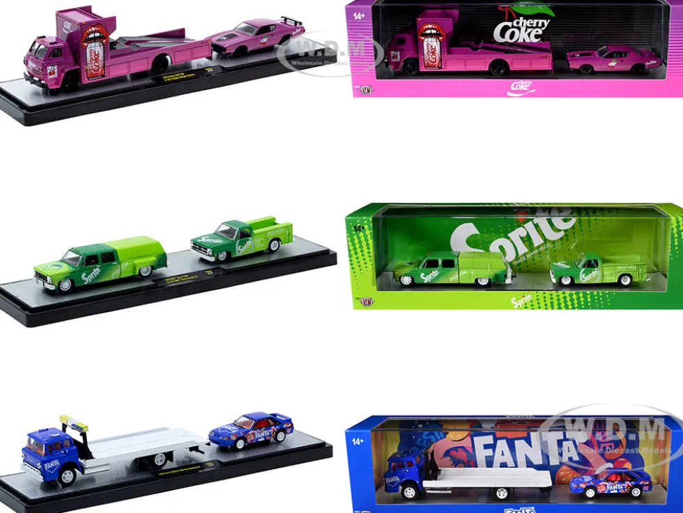 Auto Haulers "Soda" Set of 3 pieces Release 44 Limited Edition to 5750 pieces Worldwide 1/64 Diecast Models by M2 Machines