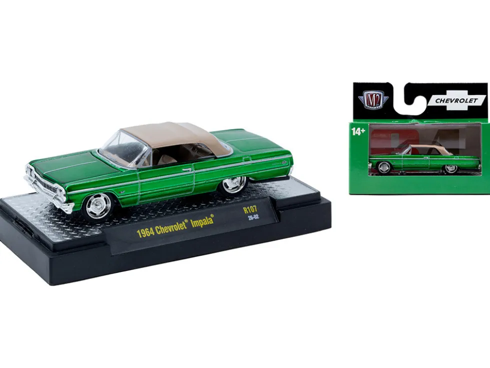 Auto-Thentics 6 piece Set Release 107 IN DISPLAY CASES Limited Edition 1/64 Diecast Model Cars by M2 Machines