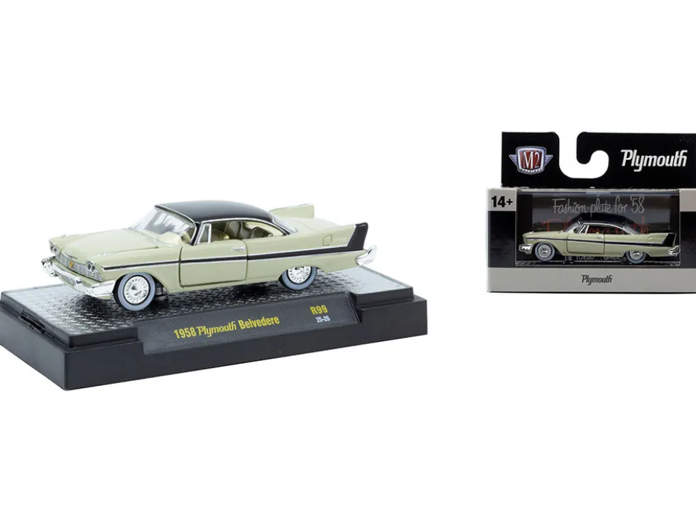 Auto-Thentics 6 piece Set Release 99 IN DISPLAY CASES Limited Edition 1/64 Diecast Model Cars by M2 Machines