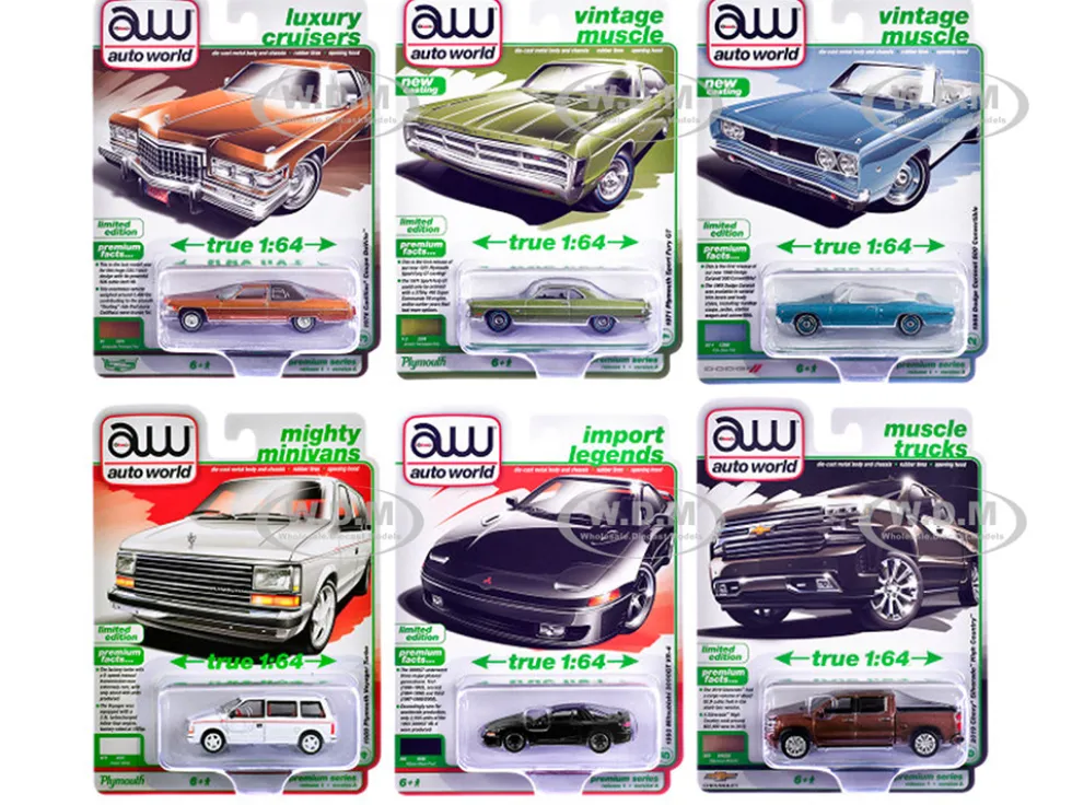 Auto World Premium 2026 Release 1 Set A of 6 pieces 1/64 Diecast Model Cars by Auto World