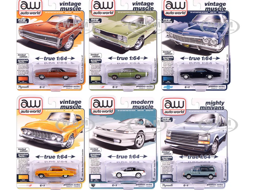 Auto World Premium 2025 Release 2 Set A of 6 pieces 1/64 Diecast Model Cars by Auto World