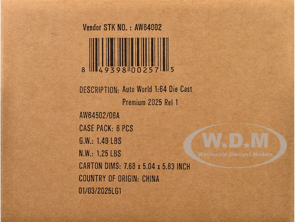Auto World Premium 2025 Release 1 Set A of 6 pieces 1/64 Diecast Model Cars by Auto World