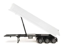 3-Axle Dump Trailer White 1/87 (HO) Plastic Model by Promotex