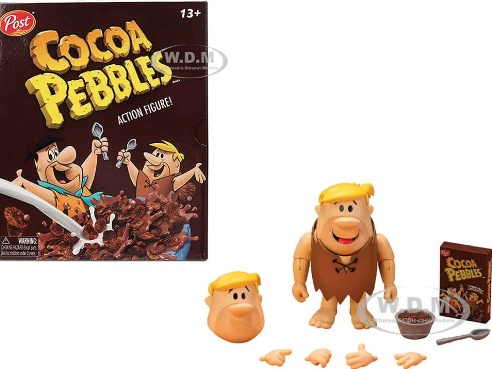 Barney Rubble 4.5" Moveable Figure with Accessories and Alternate Head and Hands "The Flintstones - Post Cocoa Pebbles" Model by Jada