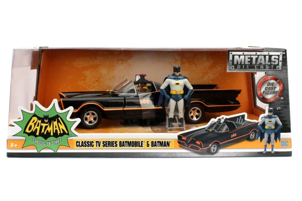 Batman Classic TV Series (1966) Batmobile Batman and Robin in 1/24 Diecast Model Car Jada 98259