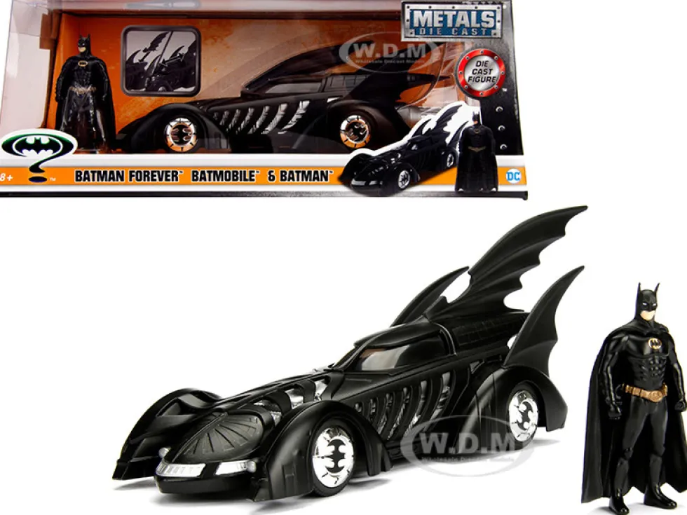 1995 Batman Forever Batmobile with Diecast Batman Figure 1/24 Diecast Model Car Jada 98036