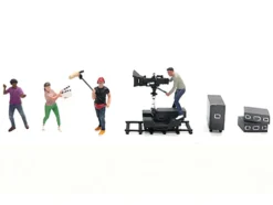 Behind The Scenes #2 7 piece (4 People, 3 Accessories) Diecast Figures Set 1/64 Scale Models by American Diorama