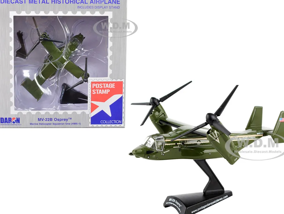 Bell Boeing MV 22B Osprey Marine Helicopter Squadron One HMX 1 United States Marine Corps 1/150 Diecast Model Postage Stamp PS5378-2