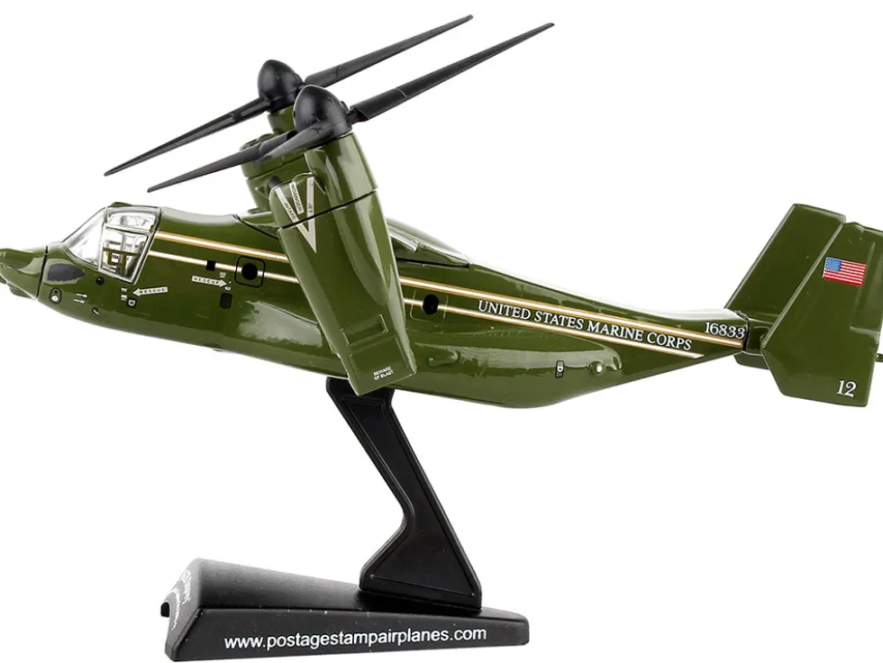 Bell Boeing MV 22B Osprey Marine Helicopter Squadron One HMX 1 United States Marine Corps 1/150 Diecast Model Postage Stamp PS5378-2