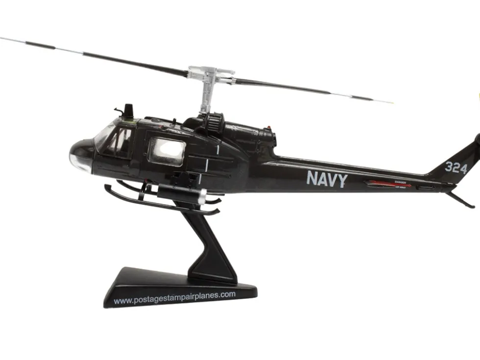 Bell UH-1 Iroquois "Huey" Helicopter "Seawolves, HAL-3 Fleet No.324" United States Navy 1/87 (HO) Diecast Model by Postage Stamp