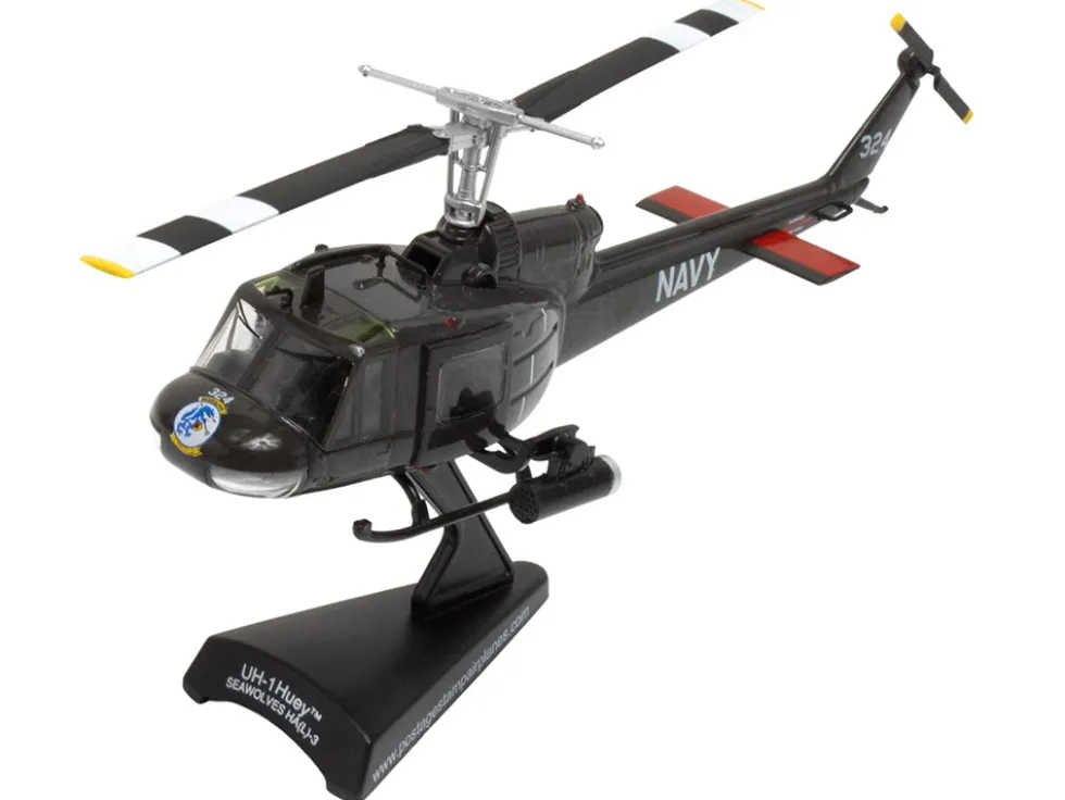 Bell UH-1 Iroquois "Huey" Helicopter "Seawolves, HAL-3 Fleet No.324" United States Navy 1/87 (HO) Diecast Model by Postage Stamp