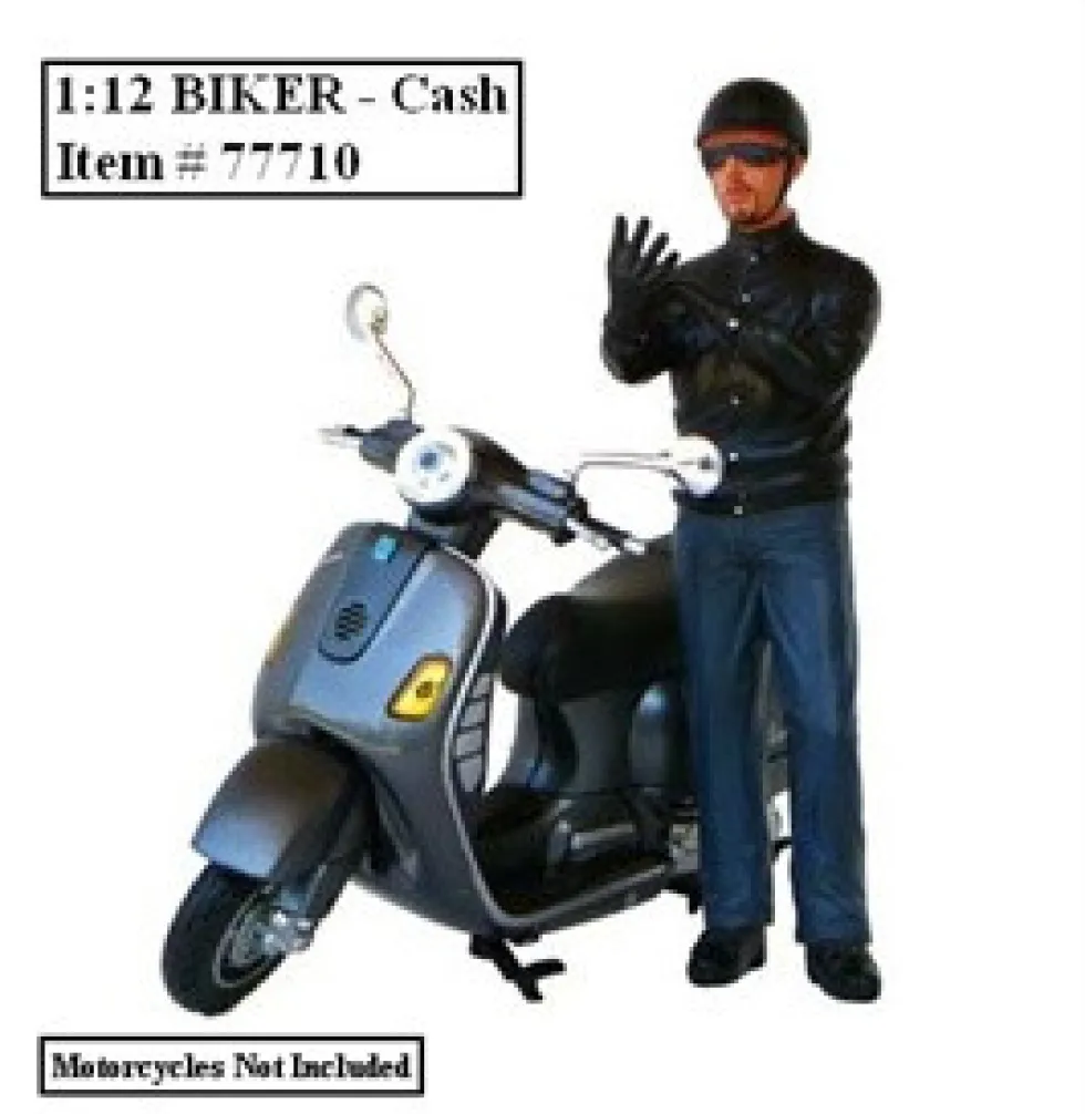 Biker Cash Figure For 1:12 Models American Diorama 77710