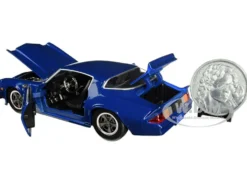 Billy's Chevrolet Camaro Z28 Dark Blue Collectible Coin Stranger Things 2016 TV Series 1/24 Diecast Model Car Jada 31110