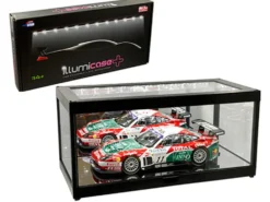 Black Collectible Display Show Case Illumicase+ LED Lights and Mirror Base Back 1/64 1/43 1/32 1/24 1/18 Scale Models Illumibox MJ7710