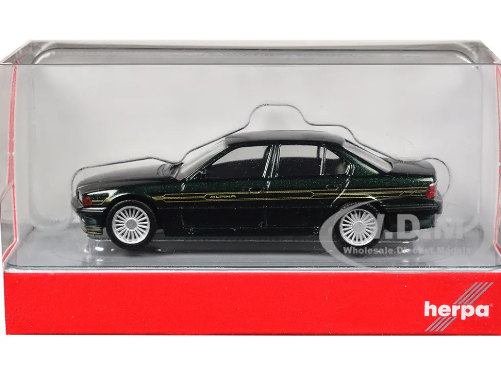 BMW Alpina B12 Green Metallic 1/87 (HO) Plastic Model Car by Herpa