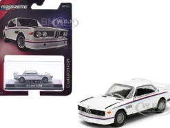 1975 BMW 3.0 CSL White with Red and Blue Stripes "Collection" Series 1/64 Diecast Model Car by Majorette