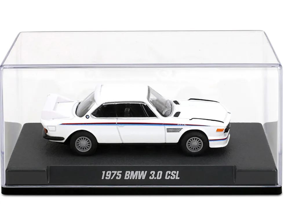 1975 BMW 3.0 CSL White with Red and Blue Stripes "Collection" Series 1/64 Diecast Model Car by Majorette