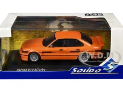 1994 BMW E34 Alpina B10 BiTurbo Orange Metallic with Black Stripes 1/43 Diecast Model Car by Solido