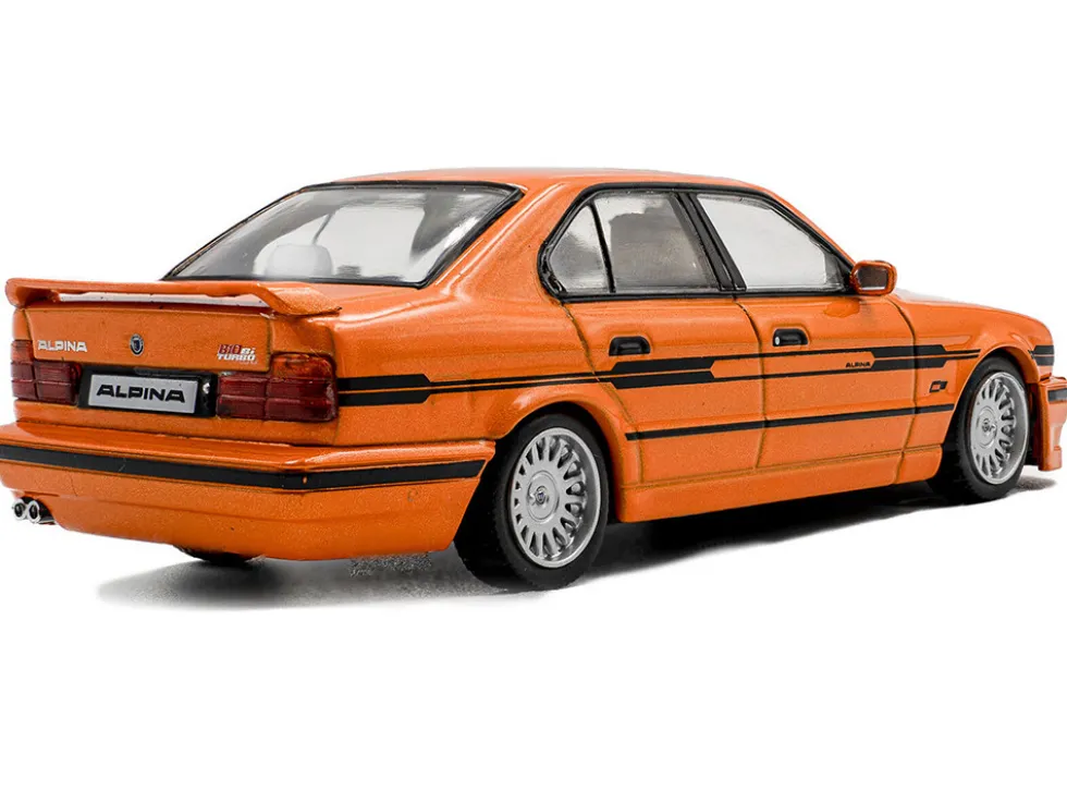1994 BMW E34 Alpina B10 BiTurbo Orange Metallic with Black Stripes 1/43 Diecast Model Car by Solido
