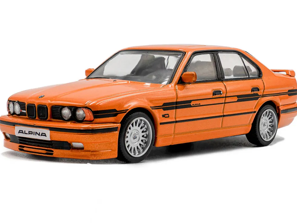 1994 BMW E34 Alpina B10 BiTurbo Orange Metallic with Black Stripes 1/43 Diecast Model Car by Solido