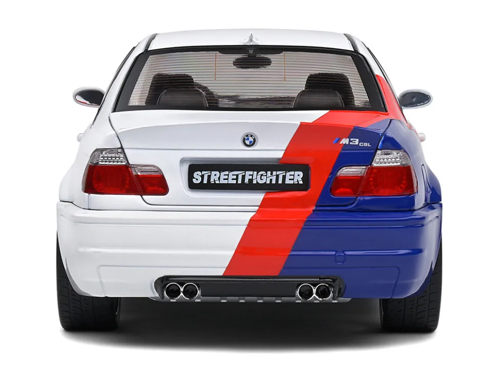 2000 BMW E46 M3 Streetfighter White with Blue and Red Graphics 1/18 Diecast Model Car Solido S1806505