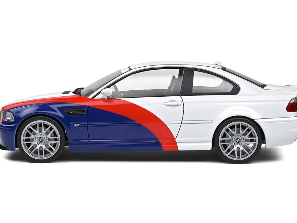 2000 BMW E46 M3 Streetfighter White with Blue and Red Graphics 1/18 Diecast Model Car Solido S1806505