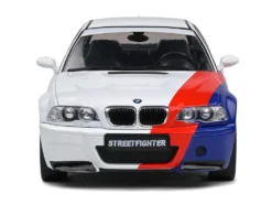2000 BMW E46 M3 Streetfighter White with Blue and Red Graphics 1/18 Diecast Model Car Solido S1806505