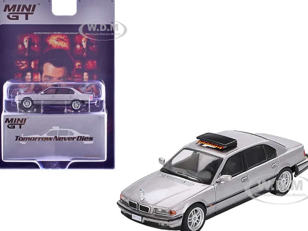 BMW 750IL Gray Metallic 007 James Bond "Tomorrow Never Dies" (1997) Movie Limited Edition 1/64 Diecast Model Car by Mini GT
