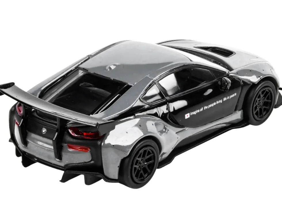 BMW i8 Liberty Walk Gray Black LB Performance Series 1/64 Diecast Model Car Paragon Models PA-55146