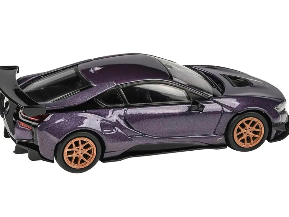 BMW i8 Liberty Walk Twilight Purple Metallic Gold Wheels 1/64 Diecast Model Car Paragon Models PA-55153