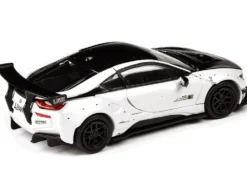 BMW i8 Liberty Walk White Black 1/64 Diecast Model Car Paragon Models PA-55151