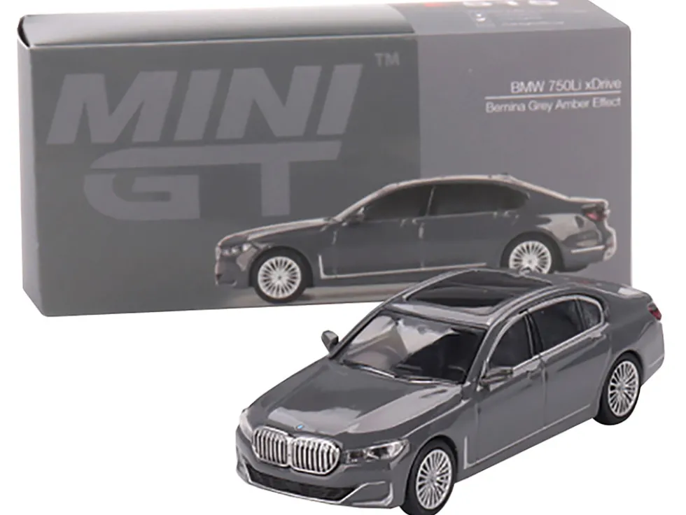 BMW 750Li xDrive Bernina Gray Amber Effect with Sunroof Limited Edition to 2400 pieces Worldwide 1/64 Diecast Model Car True Scale Miniatures MGT00515