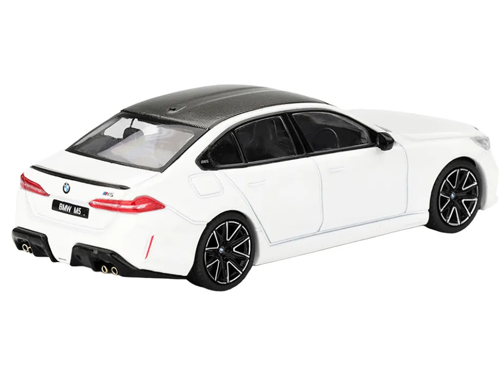 BMW M5 Alpine White with Carbon Top Limited Edition 1/64 Diecast Model Car by Mini GT