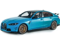 2024 BMW M3 Competition Daytona Beach Blue with Carbon Top 1/18 Diecast Model Car by Solido