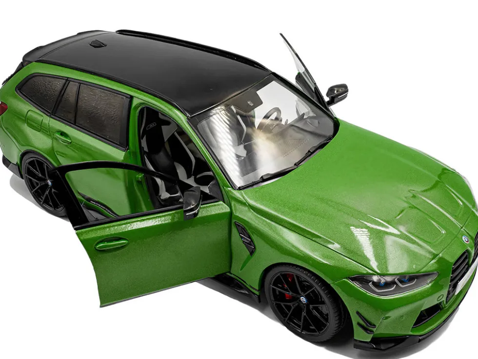 2024 BMW M3 Competition M xDrive Touring Green Metallic with Black Top 1/18 Diecast Model Car by Solido