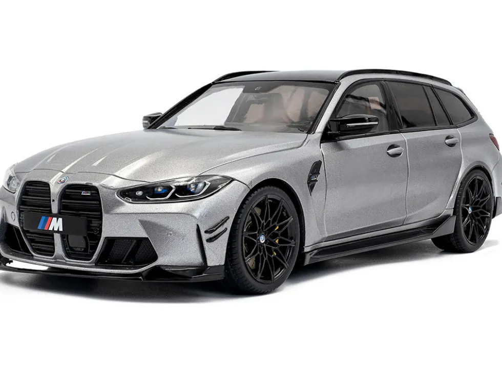 2024 BMW M3 Competition M xDrive Touring Frozen Pure Gray Metallic with Black Top 1/18 Diecast Model Car by Solido
