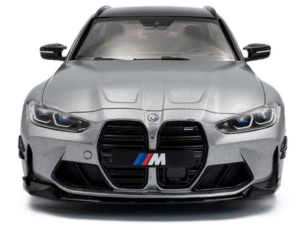 2024 BMW M3 Competition M xDrive Touring Frozen Pure Gray Metallic with Black Top 1/18 Diecast Model Car by Solido