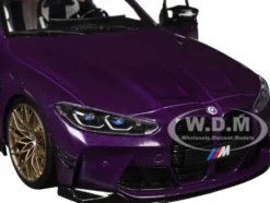 2024 BMW M3 Competition M xDrive Touring Twilight Purple Pearl Metallic with Black Top 1/18 Diecast Model Car by Solido