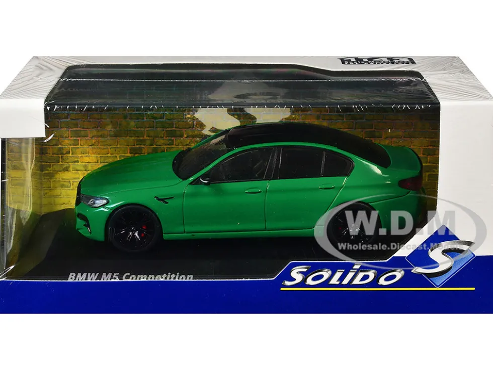 2022 BMW M5 Competition Signal Green with Black Top 1/43 Diecast Model Car by Solido