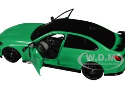 2024 BMW M3 Competition Signal Green with Carbon Top 1/18 Diecast Model Car by Solido